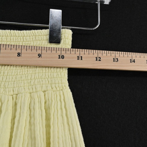 Free People Walk On Fire‎ Pants Size XS Pull On Endless Summer Lime Glo Smocked - Picture 3 of 13